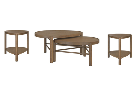 Magnussen - Hadleigh Brown Honey Nesting Cocktail Table With 2 Accent End Table - T5558-52KIT2 view 1