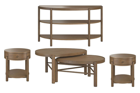 Magnussen - Hadleigh Brown Honey Nesting Cocktail Table With 2 End Table And Demilune Sofa Table - T5558-52KIT6 view 1