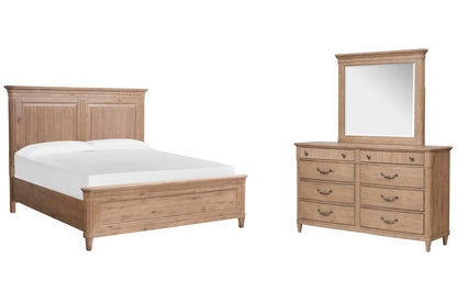 Magnussen - Harmony Heights Belgium Wheat King Panel Bed And Double Drawer Dresser With Landscape Mirror - B6400-64-KIT3 view 1