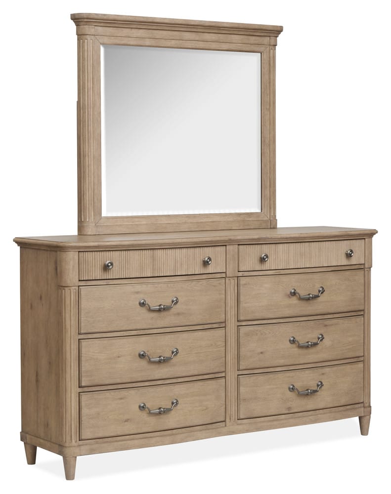 Magnussen - Harmony Heights Belgium Wheat King Panel Bed And Double Drawer Dresser With Landscape Mirror - B6400-64-KIT3 view 5