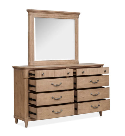 Magnussen - Harmony Heights Belgium Wheat King Panel Bed And Double Drawer Dresser With Landscape Mirror - B6400-64-KIT3 view 8