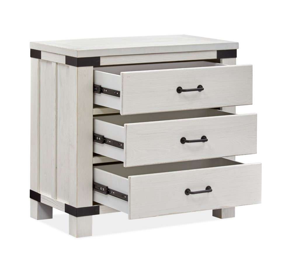 Magnussen - Harper Springs Bachelor Chest with Metal Decoration in Silo White - B5321-08 veiw 2