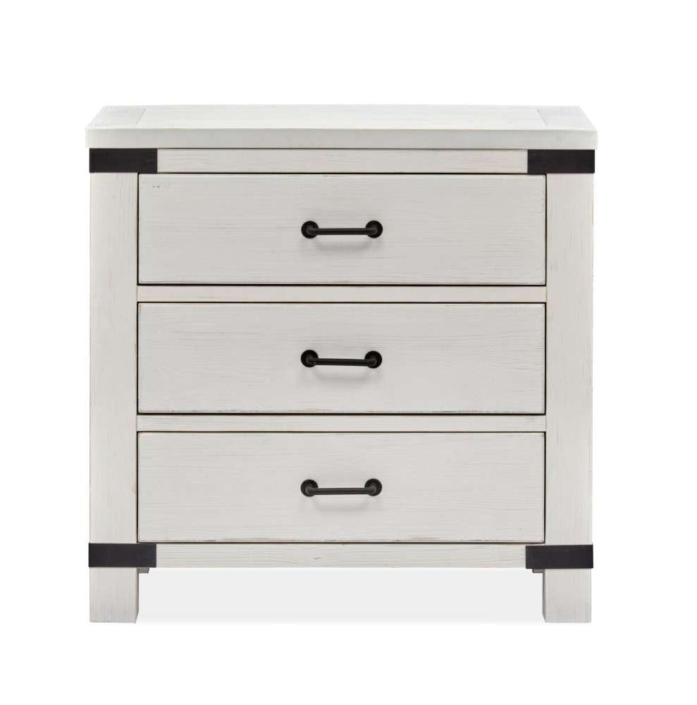 Magnussen - Harper Springs Bachelor Chest with Metal Decoration in Silo White - B5321-08 veiw 3