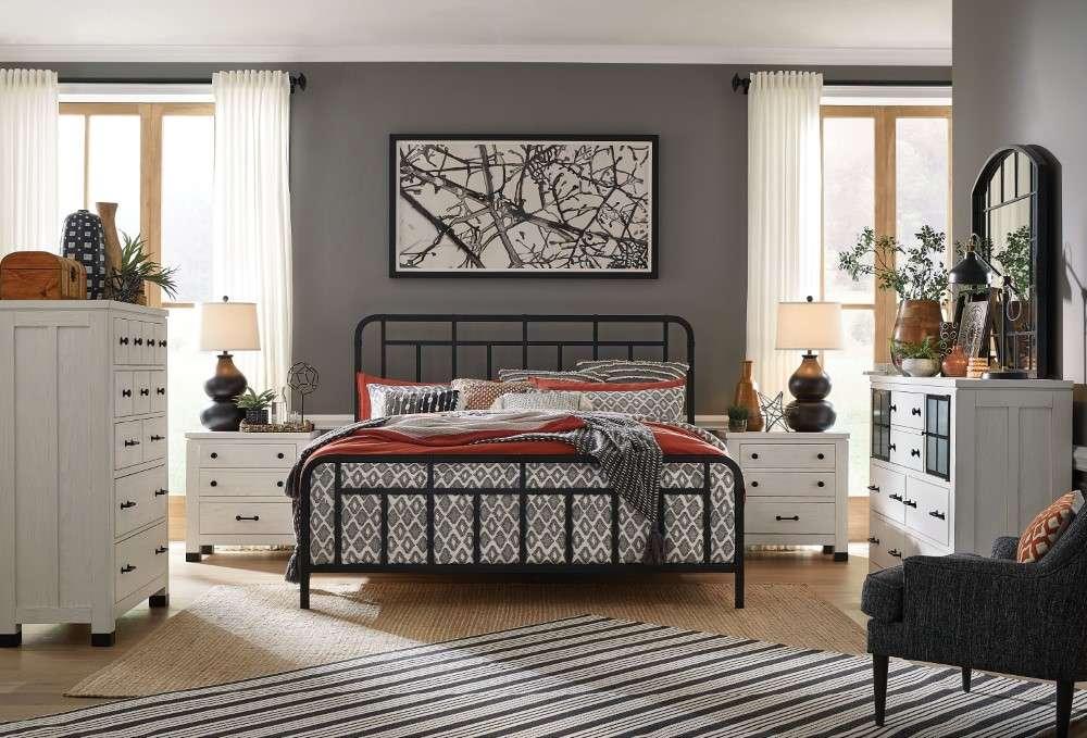 Magnussen - Harper Springs Complete King Metal Bed in Silo White - B5321-67 veiw 5
