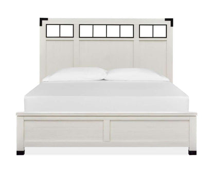 Magnussen - Harper Springs Complete King Panel Bed with Metal/Wood Headboard in Silo White - B5321-68 veiw 2