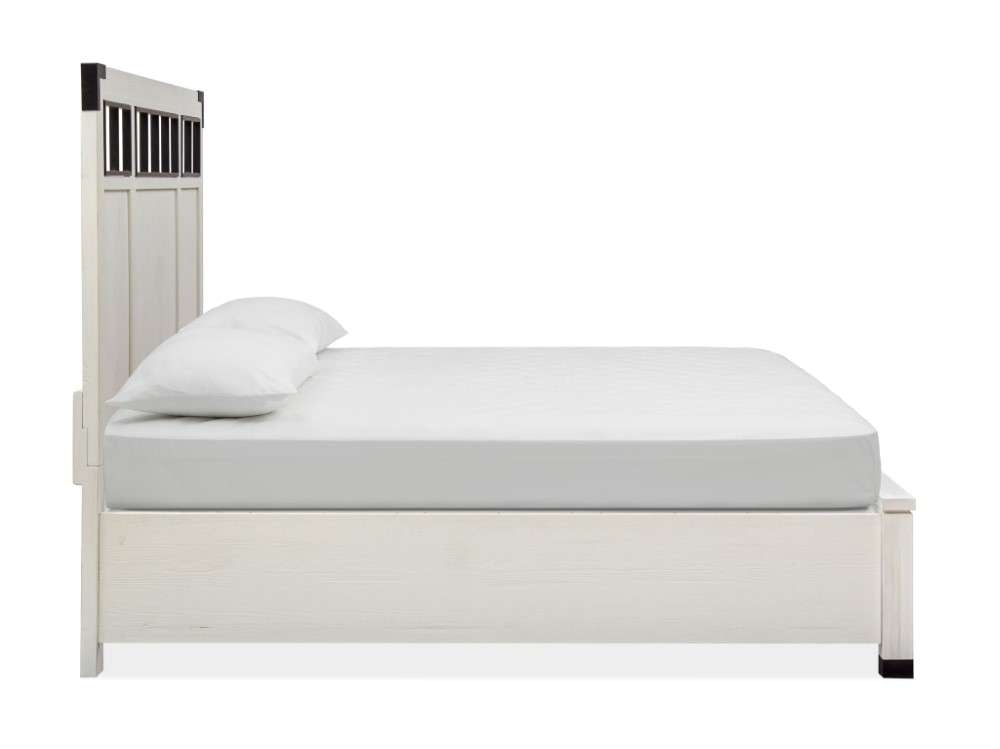Magnussen - Harper Springs Complete King Panel Bed with Metal/Wood Headboard in Silo White - B5321-68 veiw 3