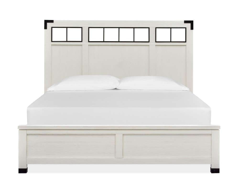 Magnussen - Harper Springs Complete Queen Panel Bed with Metal/Wood Headboard in Silo White - B5321-58 veiw 2
