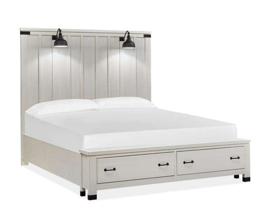 Magnussen - Harper Springs Complete Queen Panel Storage Bed in Silo White - B5321-54A veiw 1