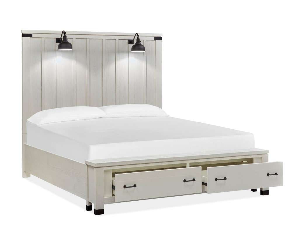 Magnussen - Harper Springs Complete Queen Panel Storage Bed in Silo White - B5321-54A veiw 2