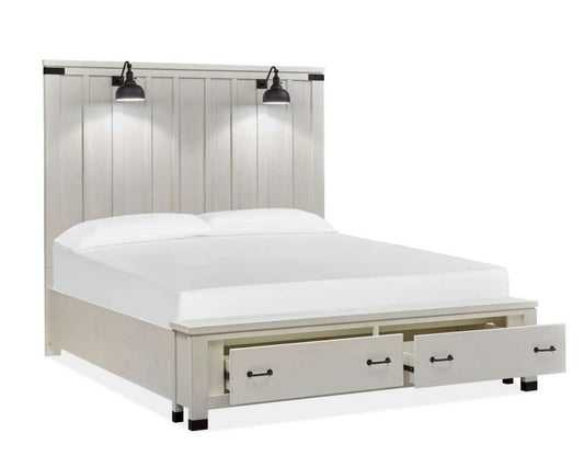 Magnussen - Harper Springs Complete Queen Panel Storage Bed in Silo White - B5321-54A veiw 2