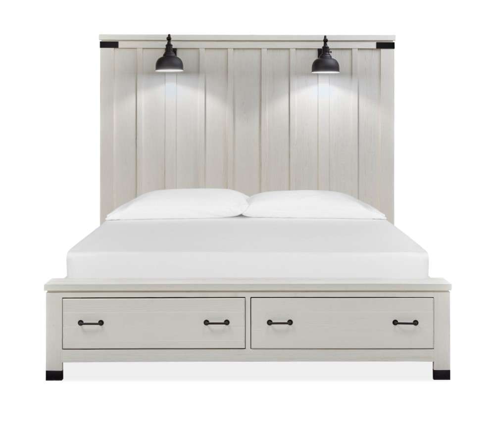 Magnussen - Harper Springs Complete Queen Panel Storage Bed in Silo White - B5321-54A veiw 3