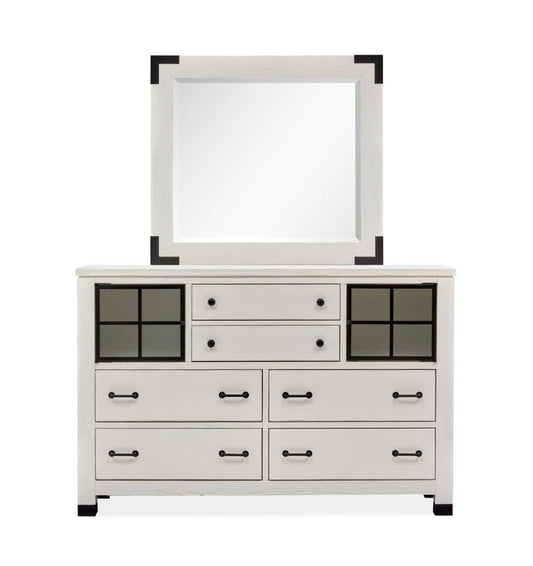 Magnussen - Harper Springs Door Dresser and Landscape Mirror Set in Silo White - B5321-24_40 veiw 1