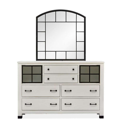 Magnussen - Harper Springs Door Dresser and Landscape Mirror Set in Silo White - B5321-24_40 veiw 2