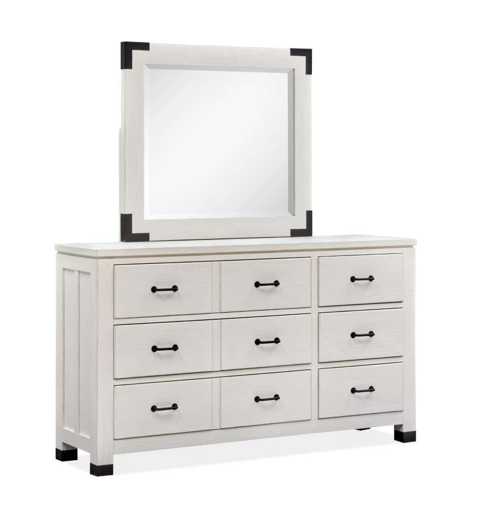 Magnussen - Harper Springs Drawer Dresser and Landscape Mirror Set in Silo White - B5321-20_40 veiw 1