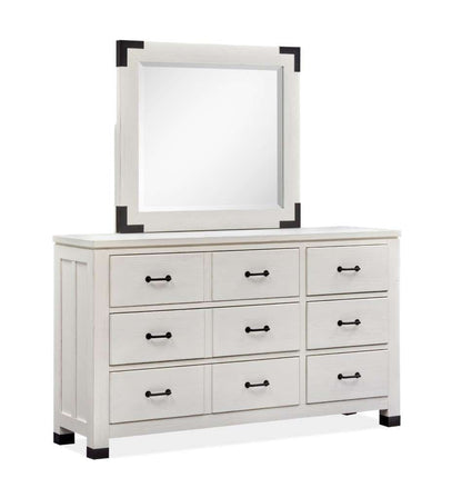 Magnussen - Harper Springs Drawer Dresser and Landscape Mirror Set in Silo White - B5321-20_40 veiw 1