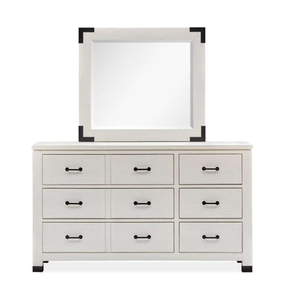 Magnussen - Harper Springs Drawer Dresser and Landscape Mirror Set in Silo White - B5321-20_40 veiw 2
