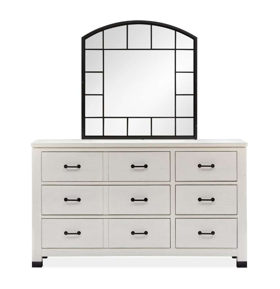 Magnussen - Harper Springs Drawer Dresser and Shaped Mirror Set in Silo White - B5321-20_45 veiw 1