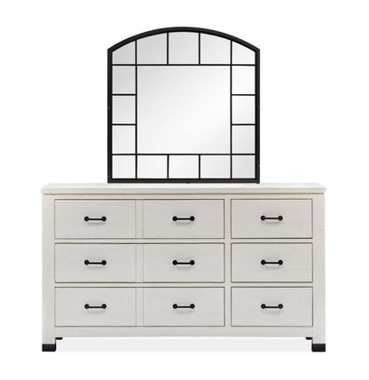 Magnussen - Harper Springs Drawer Dresser and Shaped Mirror Set in Silo White - B5321-20_45 veiw 1