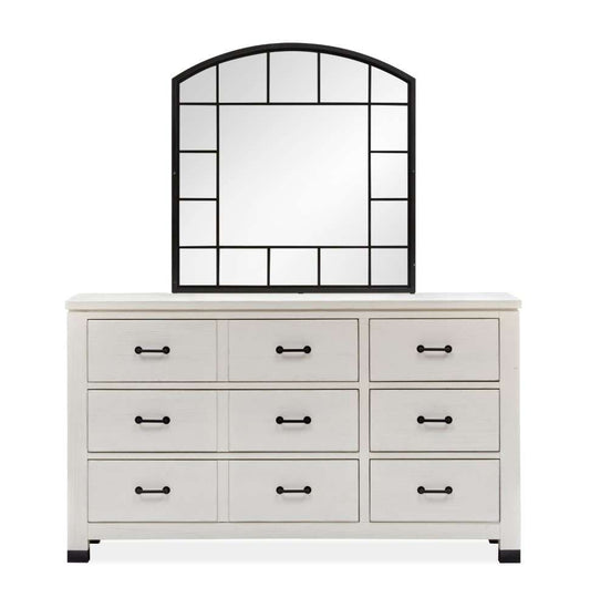 Magnussen - Harper Springs Drawer Dresser and Shaped Mirror Set in Silo White - B5321-20_45 veiw 1