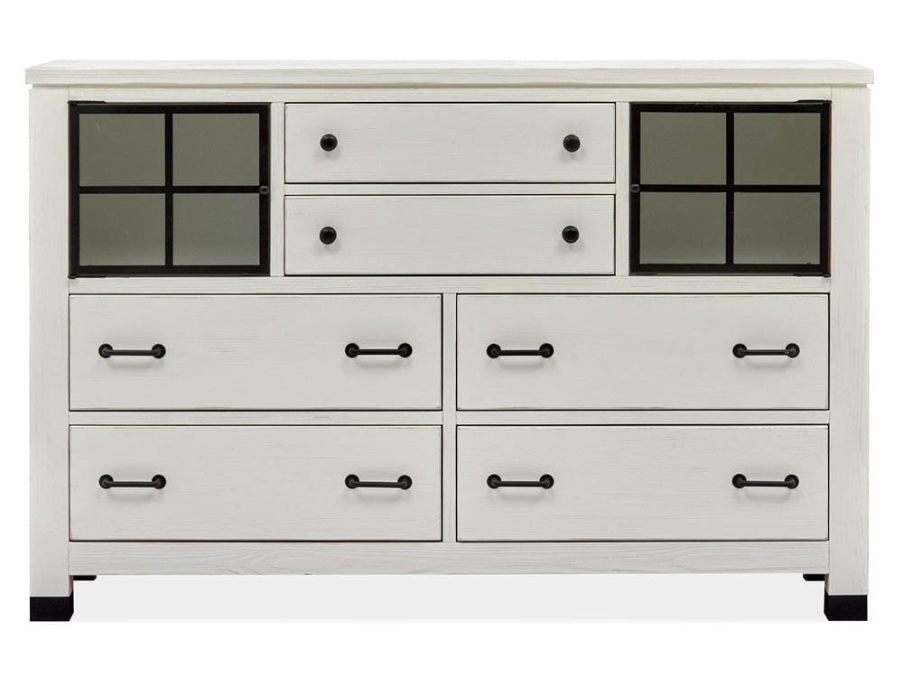 Magnussen - Harper Springs Silo White Door Dresser With Shaped Mirror - B5321-2445 view 4