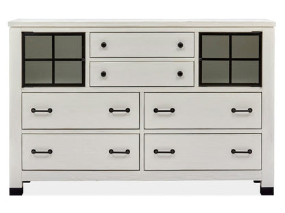 Magnussen - Harper Springs Silo White Door Dresser With Shaped Mirror - B5321-2445 view 4