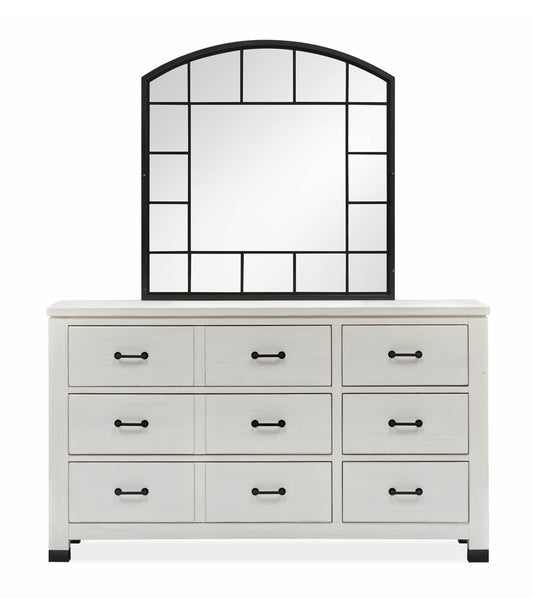 Magnussen - Harper Springs Silo White Drawer Dresser With Shaped Mirror - B5321-2045 view 1