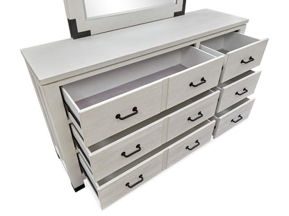 Magnussen - Harper Springs Silo White Drawer Dresser With Shaped Mirror - B5321-2045 view 6