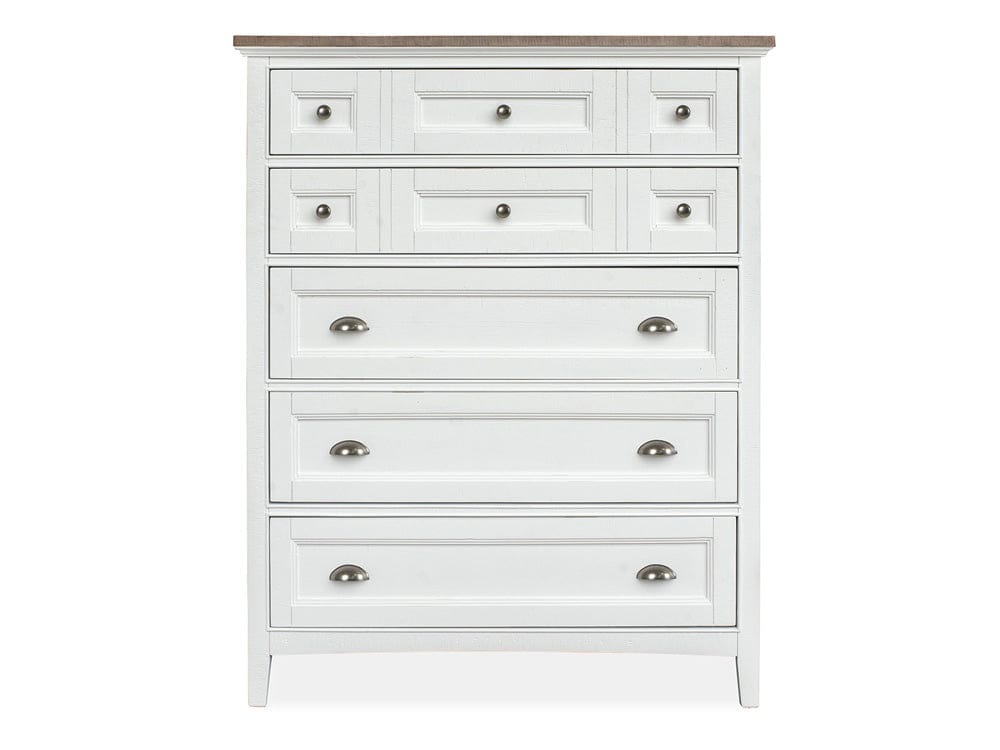 Magnussen - Heron Cove Chalk White And Dovetail Grey 2 Tone Drawer Chest - B4400-10TT view 2