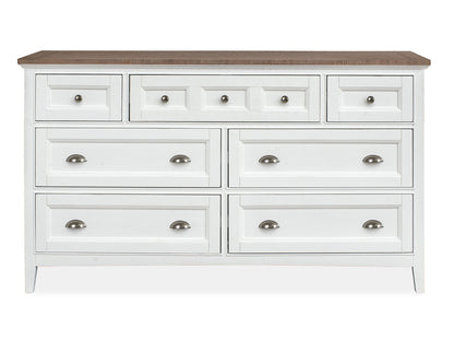 Magnussen - Heron Cove Chalk White And Dovetail Grey 2 Tone Drawer Dresser With Landscape Mirror - B4400-20TT40 view 3