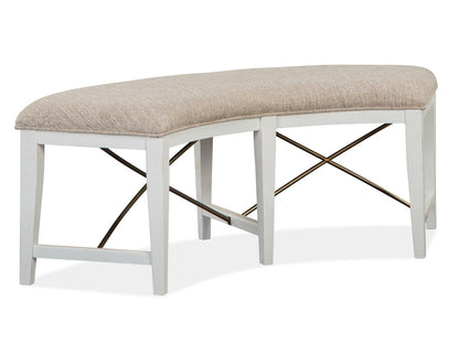 Magnussen - Heron Cove Chalk White And Dovetail Grey 52" Round Dining Table With 2 Curved Bench And Buffet - D4400-27-KIT8 view 4