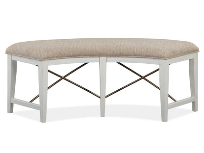 Magnussen - Heron Cove Chalk White And Dovetail Grey 52" Round Dining Table With 2 Curved Bench And Buffet - D4400-27-KIT8 view 5
