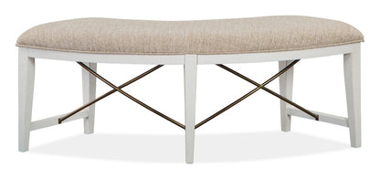Magnussen - Heron Cove Chalk White And Dovetail Grey 52" Round Dining Table With 2 Curved Bench And Buffet - D4400-27-KIT8 view 6