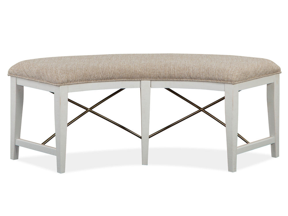 Magnussen - Heron Cove Chalk White And Dovetail Grey 52" Round Dining Table With 2 Curved Bench - D4400-27-KIT7 view 5