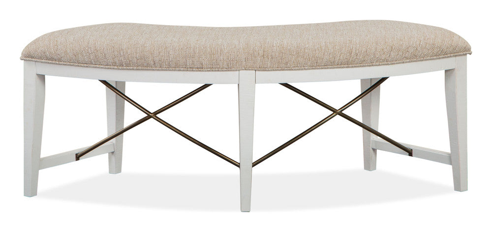 Magnussen - Heron Cove Chalk White And Dovetail Grey 52" Round Dining Table With 2 Curved Bench - D4400-27-KIT7 view 6