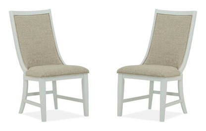 Magnussen - Heron Cove Chalk White And Dovetail Grey 52" Round Dining Table With 2 Host Chairs And Curved Bench - D4400-27-KIT13 view 4
