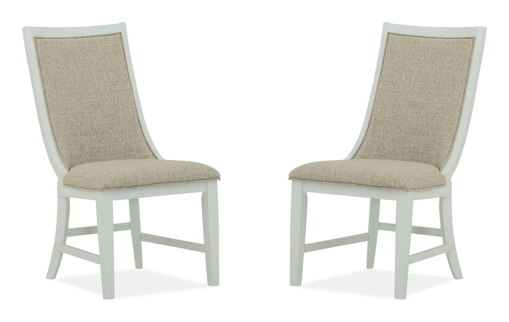 Magnussen - Heron Cove Chalk White And Dovetail Grey 52" Round Dining Table With 2 Host Chairs Curved Bench And Buffet - D4400-27-KIT14 view 4