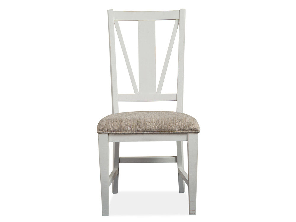 Magnussen - Heron Cove Chalk White And Dovetail Grey 52" Round Dining Table With 2 Side Chairs And Curved Bench - D4400-27-KIT9 view 6