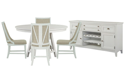 Magnussen - Heron Cove Chalk White And Dovetail Grey 52" Round Dining Table With 4 Host Chairs And Buffet - D4400-27-KIT6 view 1