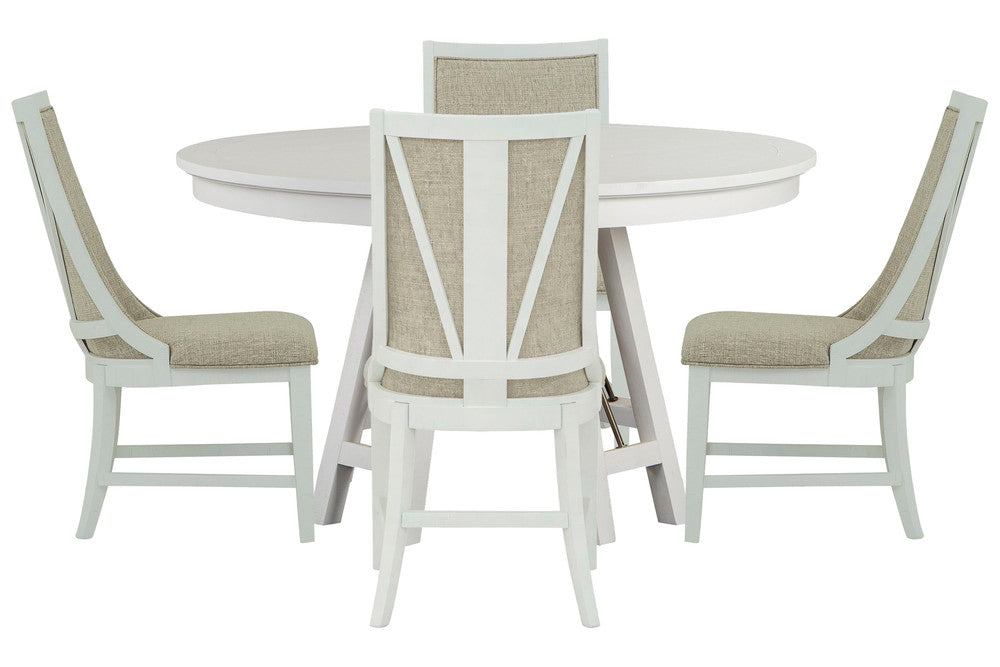 Magnussen - Heron Cove Chalk White And Dovetail Grey 52" Round Dining Table With 4 Host Chairs - D4400-27-KIT5 view 1