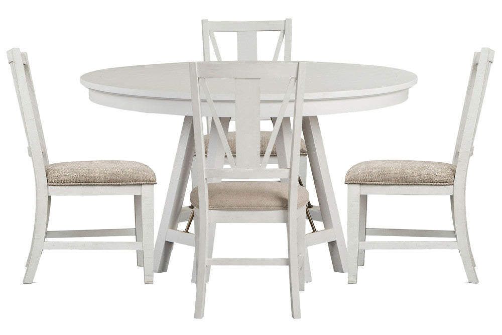 Magnussen - Heron Cove Chalk White And Dovetail Grey 52" Round Dining Table With 4 Side Chairs - D4400-27-KIT1 view 1