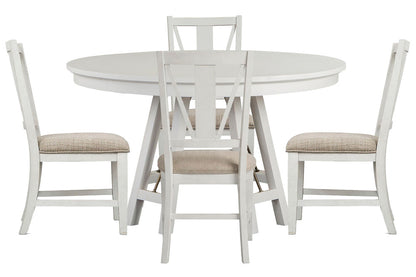 Magnussen - Heron Cove Chalk White And Dovetail Grey 52" Round Dining Table With 4 Side Chairs - D4400-27-KIT1 view 1
