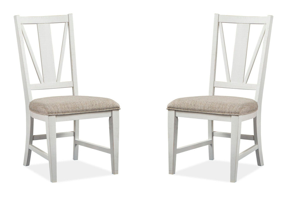 Magnussen - Heron Cove Chalk White And Dovetail Grey 52" Round Dining Table With 4 Side Chairs - D4400-27-KIT1 view 4