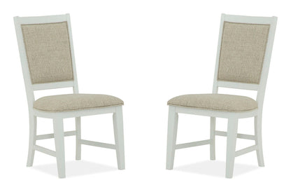 Magnussen - Heron Cove Chalk White And Dovetail Grey 52" Round Dining Table With 4 Upholstered Side Chairs - D4400-27-KIT3 view 4