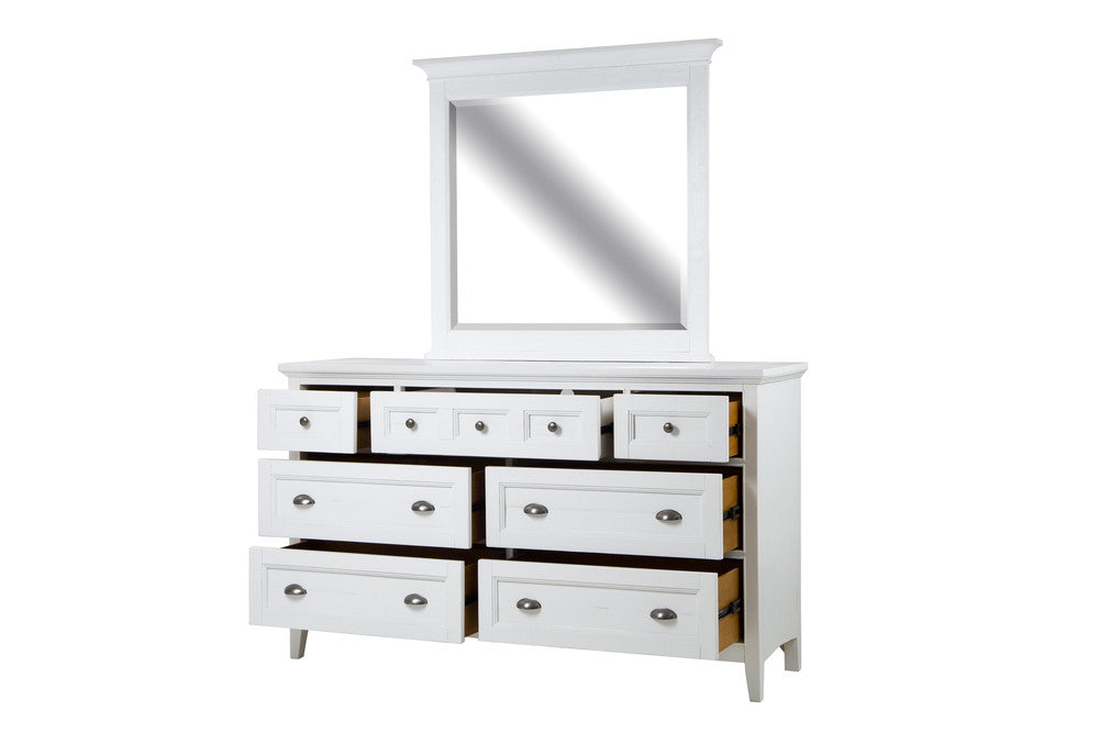 Magnussen - Heron Cove Chalk White And Dovetail Grey California King Panel Bed And Drawer Dresser With Landscape Mirror - B4400-74-KIT3 view 4