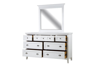 Magnussen - Heron Cove Chalk White And Dovetail Grey California King Panel Bed And Drawer Dresser With Landscape Mirror - B4400-74-KIT3 view 4