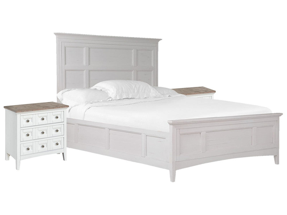 Magnussen - Heron Cove Chalk White And Dovetail Grey California King Panel Bed With 2 Nightstands (Two Tone) - B4400-74-KIT13 view 1