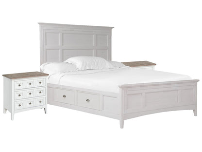 Magnussen - Heron Cove Chalk White And Dovetail Grey California King Panel Storage Bed With 2 Nightstands (Two Tone) - B4400-75-KIT13 view 1