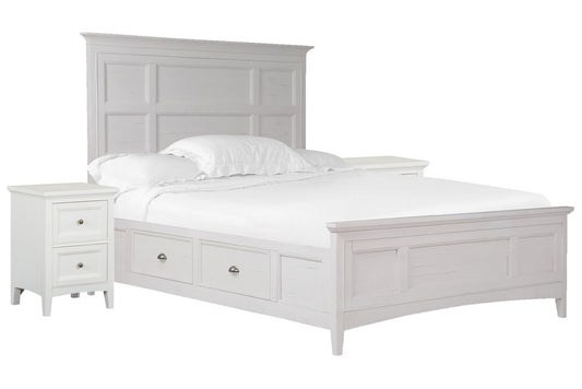 Magnussen - Heron Cove Chalk White And Dovetail Grey California King Panel Storage Bed With 2 Small Nightstands - B4400-75-KIT8 view 1