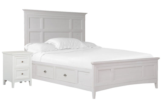 Magnussen - Heron Cove Chalk White And Dovetail Grey California King Panel Storage Bed With Small Nightstand - B4400-75-KIT7 view 1