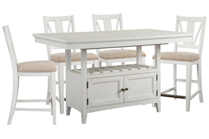Magnussen - Heron Cove Chalk White And Dovetail Grey Extendable Counter Height Dining Table With 4 Counter Chairs - D4400-42-KIT1 view 1